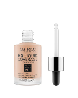 Fond de teint couvrant HD Liquid Coverage qui tient jusqu'à 24 heures rose beige 020 Catrice