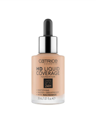 Fond de teint couvrant HD Liquid Coverage qui tient jusqu'à 24 heures warm beige 040 Catrice