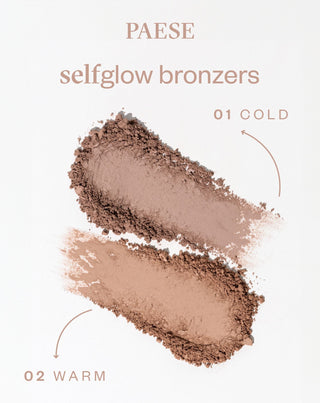 Bronzant pressé Selfglow 02 Warm avec ingrédients actifs pour le contournement du visage Paese - 5