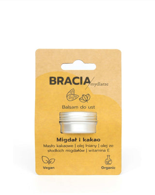 Baume à lèvres hydratant à l'amande et au cacao avec vitamine E et huile de lin Bracia Mydlarze - 3