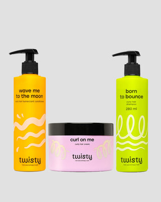 Coffret de soins et coiffage pour cheveux bouclés et ondulés de Twisty - 1