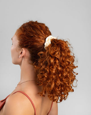 Lot de 3 chouchous Twisty en soie 100% naturelle - vert, crème, noir - 2