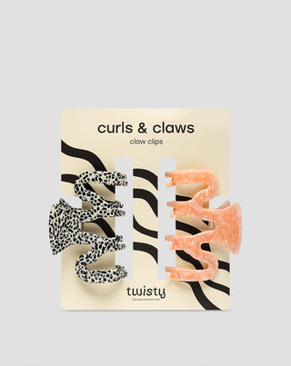 Set de 2 pinces à cheveux - roses et marbrées de Twisty - 1