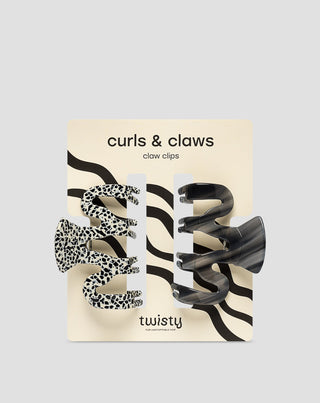 Set de 2 pinces à cheveux - marbrées et noires de Twisty - 1