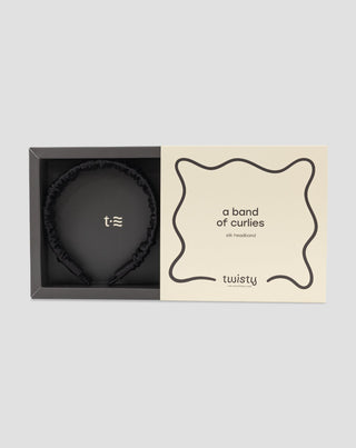 Bandeau en soie noire, 100% naturelle - Twisty - 4