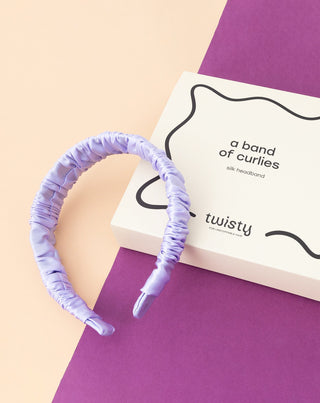 Bandeau en soie lilas, 100% naturelle - Twisty