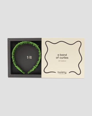 Bandeau en soie verte, 100% naturelle - Twisty - 4
