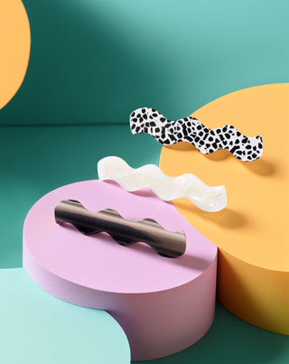 Set de barrettes wavy - marbrées, perles, noires de Twisty - 3 pcs. - 4