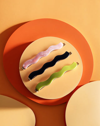 Set d'épingles à cheveux vertes, noires, roses de Twisty - 3 pcs. - 5