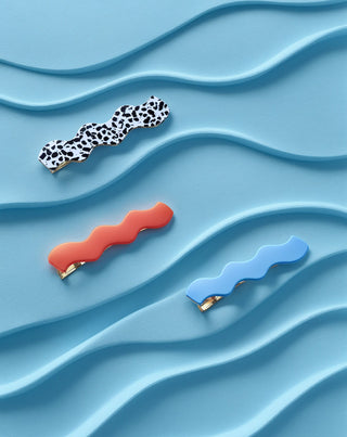 Set de barrettes wavy - marbrées, bleues et rouges de Twisty - 3 pcs. - 5