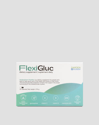 Complément alimentaire pour les articulations, le cartilage et les os avec de la glucosamine et de l'extrait d'encens Gardenpharm FlexiGluc 30 gélules - 1