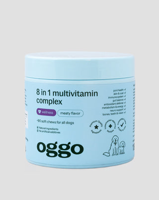 complexe multivitaminé 8 en 1 complémentaire pour la santé et l'énergie de votre animal de compagnie oggo 180 g - 1