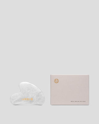 Pierre de massage du visage gua sha en jade blanc pour la réduction des gonflements et le raffermissement Uddo - 3