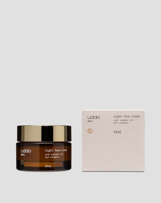 Crème de nuit hydratante pour le visage au beurre de cacao, à l’huile de tsubaki et à l’aloe vera Uddo - 3