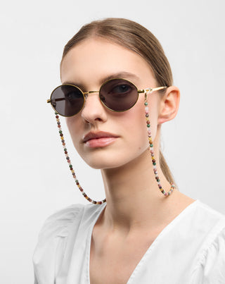 Chaîne de lunettes avec pierres naturelles agate, maifan, jaspe, jade et aventurine Mys_3 - 3