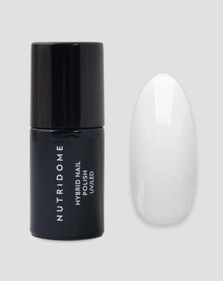 Vernis semi-permanent pour ongles UV/LED White Classic 001 Nutridome - 1
