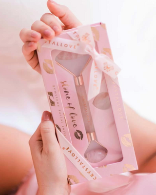 Masseur pour le visage en quartz rose, pierre d'amouri Selflove set Crystallove - 2