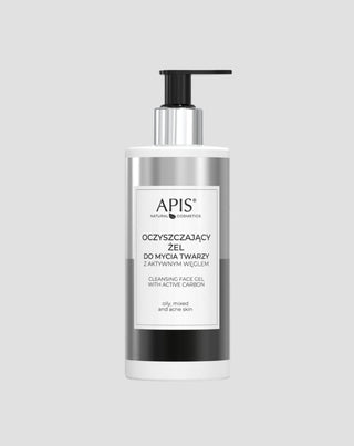 Gel nettoyant antibactérien pour le visage au charbon actif Apis - 1