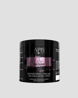 Gommage nettoyant pour le corps et les pieds avec des cristaux de sucre Rose Madame Apis - 1