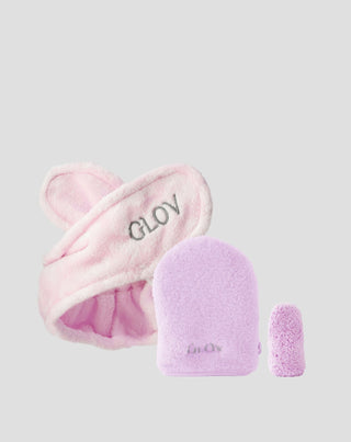 Set de bandeau pour les cheveux deux gants pour le démaquillage et les soins quotidiens de la peau Glov - 1