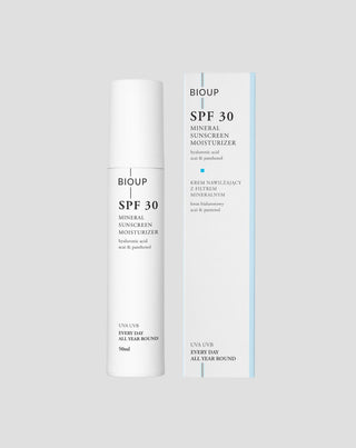 Crème hydratante avec filtre minéral SPF 30, acide hyaluronique et provitamine B5 BIOUP - 1