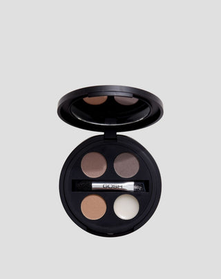 Palette de 3 ombres et cire transparente pour la mise en forme des sourcils pour un résultat durable Gosh