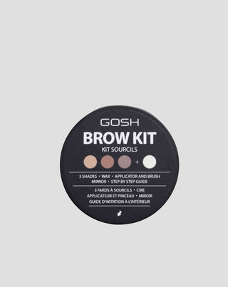Palette de 3 ombres et cire transparente pour la mise en forme des sourcils pour un résultat durable Gosh