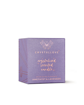 Bougie de soja à l'améthyste et à la lavande dans un récipient en verre Crystallove - 3