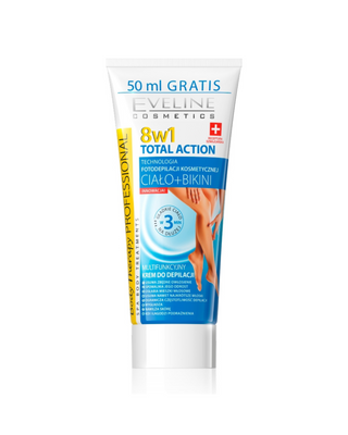 Crème multifonctionnelle pour l'épilation du corps et du bikini 8en1 total action Eveline - 1