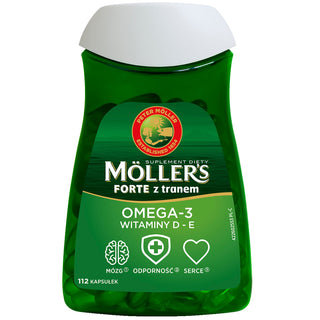Complément alimentaire à base d'acides oméga-3 et de vitamine D - E Forte Moller's 112 gélules - 1