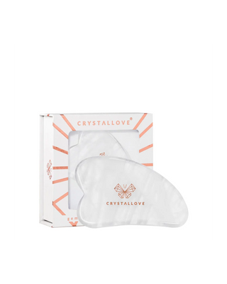 Plaque de massage du visage gua sha en cristal de montagne aux propriétés purifiantes Crystallove - 1