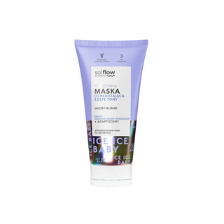 Masque violet pour refroidir les tons jaunes des cheveux blonds avec de la kératine végétalienne so!flow - 1