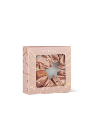 Chouchou en soie avec cristaux – rose gold Crystallove