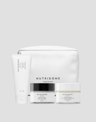 Coffret crème de jour, crème de nuit, crème pour les mains et trousse de toilette Nutridome - 1