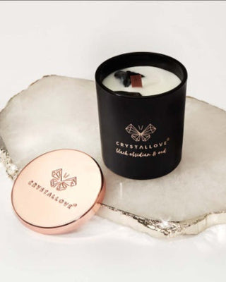 Bougie de soja au parfum d'obsidienne noire et de résine de bois d'oud Crystallove - 4