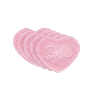 Tampons cosmétiques réutilisables pour le démaquillage Barbie Ultrasoft Reusable Pads Hearts Pink Glov - 1