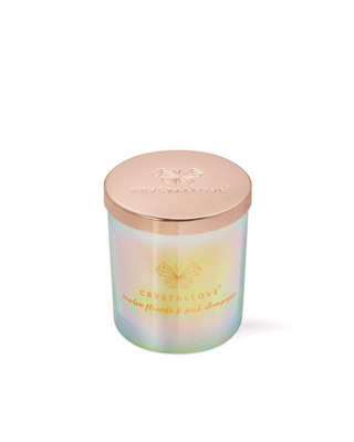 Bougie de soja avec fluorine arc-en-ciel et champagne rose dans un récipient en verre Crystallove - 2