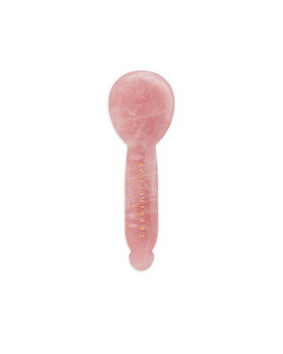 Massage des yeux gua sha en quartz rose - réflexologie du visage Crystallove - 1
