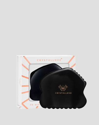 Plaque de massage facial gua sha en obsidienne pierre de grande puissance Crystallove - 1