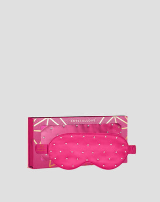 Bandeau pour les yeux en soie orné de cristaux – hot pink Crystallove - 1