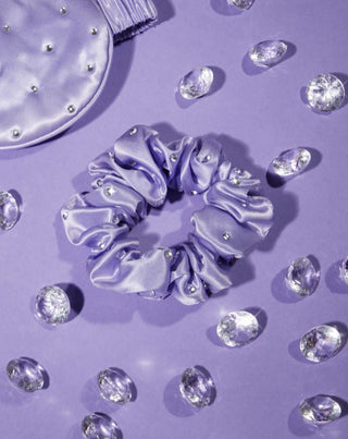 Chouchou en soie avec cristaux – lilac Crystallove - 2