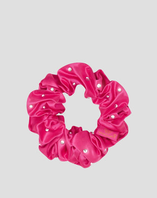 Élastique à cheveux en soie avec cristaux – hot pink Crystallove_3 - 3