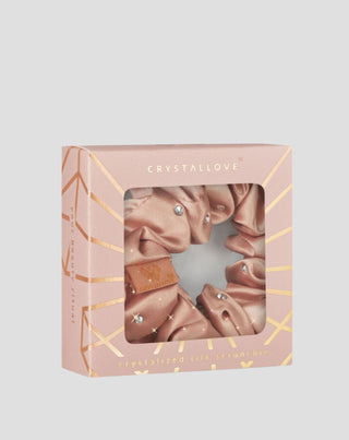 Élastique à cheveux en soie avec cristaux – rose gold Crystallove_4 - 4