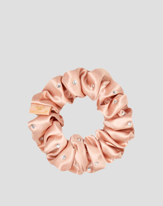 Élastique à cheveux en soie avec cristaux – rose gold Crystallove_3 - 3