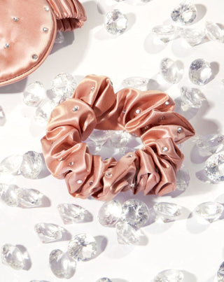 Chouchou en soie avec cristaux – rose gold Crystallove - 2
