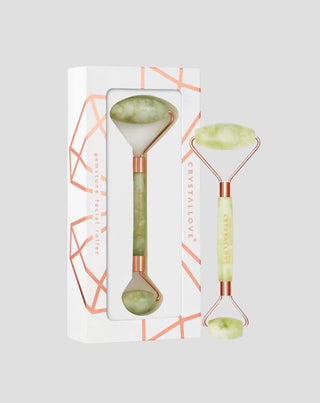 Masseur pour le visage en jade - pierre naturelle de jeunesse Jade roller Crystallove - 1