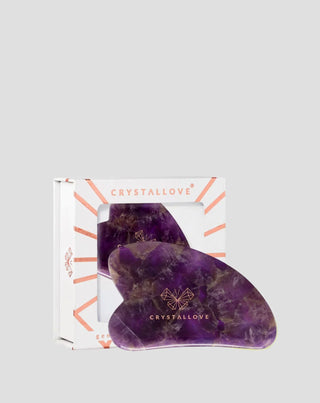 Plaque de massage facial gua sha en améthyste, pierre d'harmonie et de relaxation Crystallove - 1