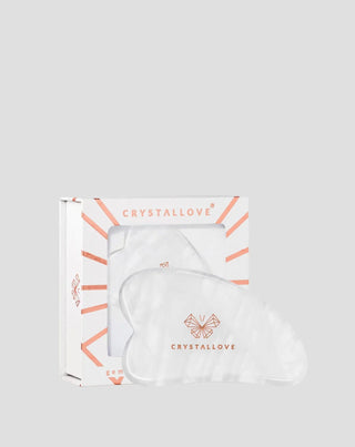 Plaque de massage facial gua sha en cristal de roche aux propriétés purifiantes Crystallove - 1