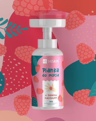 Mousse nettoyante pour les mains et le corps pour enfants à la senteur de framboise HiSkin_2 - 2