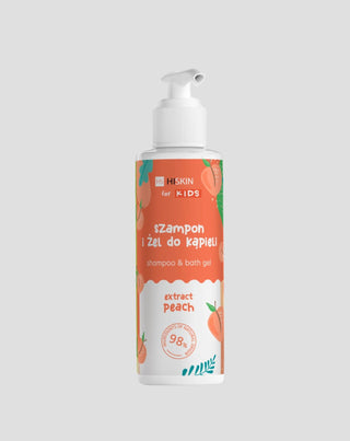 Shampoing et gel douche 2 en 1 pour enfants au parfum de pêche HiSkin - 1